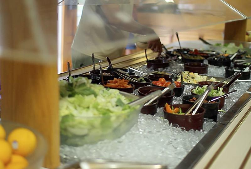 Sample food located at the salad bar